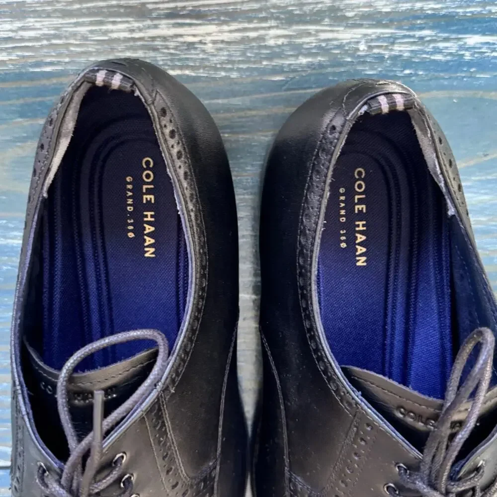 NWT - COLE HAAN Mens Black leather shoes, NEW W/ BOX, size 13